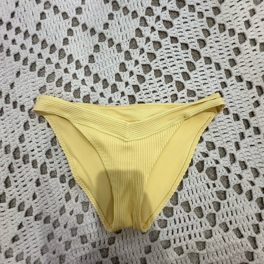 Yellow Ribbed Bikini Bottom brand new Hollister swim